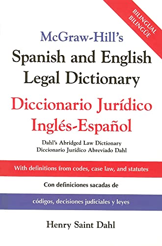 Beispielbild fr Mcgraw-hill's Spanish And English Legal Dictionary : Diccionario Juridico Ingles-espanol zum Verkauf von Hamelyn