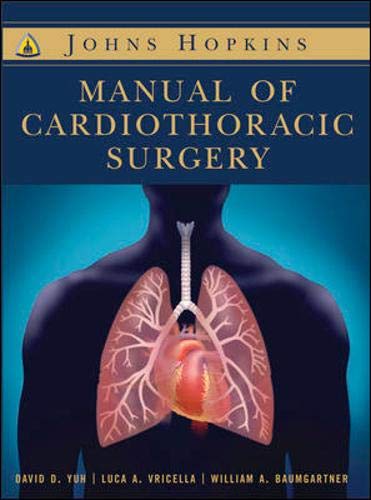 Stock image for Johns Hopkins Manual of Cardiothoracic Surgery for sale by Sunshine State Books
