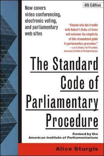 9780071420570: The Standard Code of Parliamentary Procedure, 4th Edition 4th by Sturgis, Alice (2000) Paperback