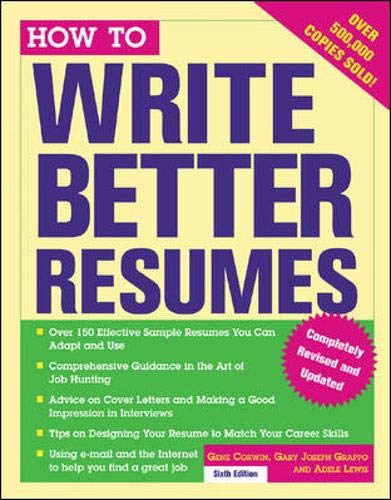 Beispielbild fr How to Write Better Resumes zum Verkauf von HPB-Red