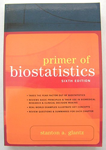 Stock image for Primer of Biostatistics: Sixth Edition (Primer of Biostatistics (Glantz)(Paperback)) for sale by SecondSale