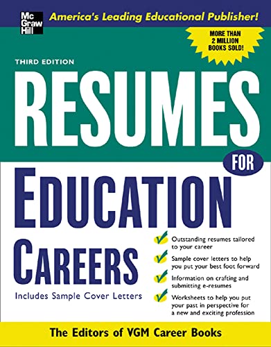 9780071437387: Resumes for Education Careers (Vgm's Professional Resumes Series)