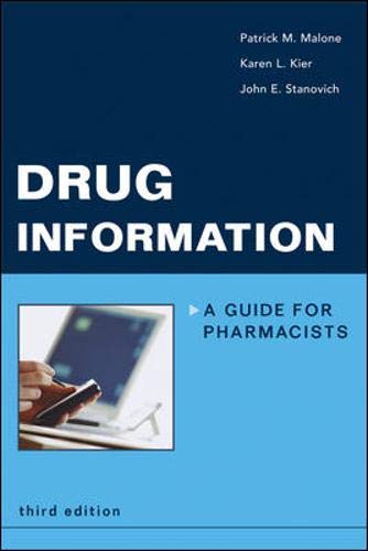 Imagen de archivo de Drug Information: A Guide for Pharmacists (Malone, Drug Information) a la venta por HPB-Red