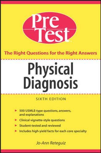 Beispielbild fr Physical Diagnosis PreTest Self Assessment and Review, Sixth Edition (PreTest Clinical Medicine) zum Verkauf von Wonder Book