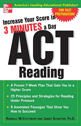 Imagen de archivo de Increase Your Score in 3 Minutes a Day: ACT Reading a la venta por Better World Books: West