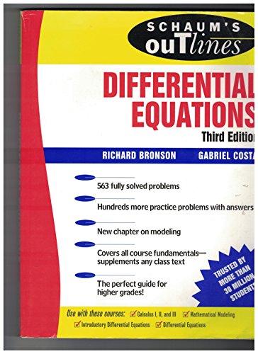 9780071456876: Schaum's Outline of Differential Equations, 3rd edition (Schaum's Outline Series)
