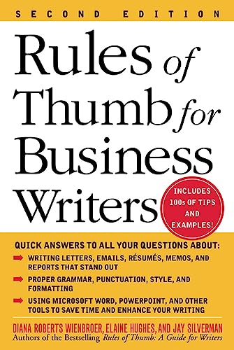 Beispielbild fr Rules of Thumb for Business Writers zum Verkauf von Better World Books