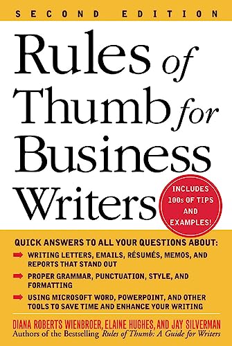 Stock image for Rules of Thumb for Business Writers for sale by Books Puddle