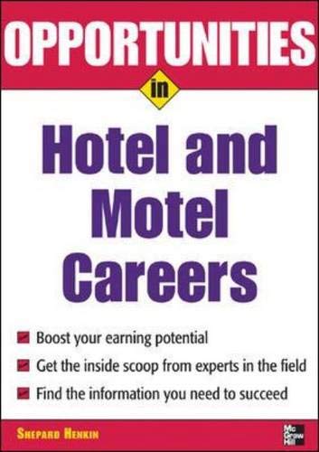 Beispielbild fr Hotel and Motel Careers zum Verkauf von Better World Books
