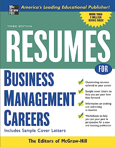 Stock image for Resumes for Business Management Careers for sale by Better World Books