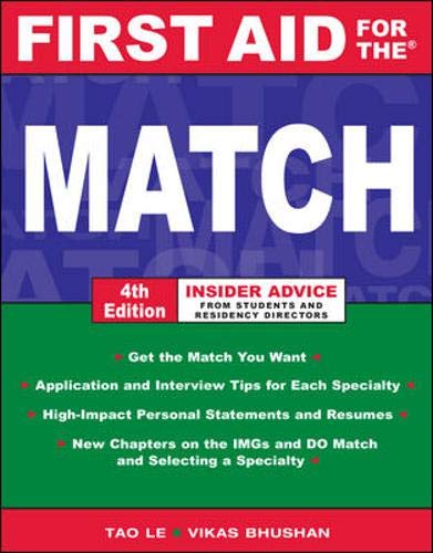 Stock image for First Aid for the Match for sale by Better World Books