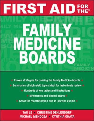 Imagen de archivo de First Aid for the Family Medicine Boards (FIRST AID Specialty Boards) a la venta por HPB-Red