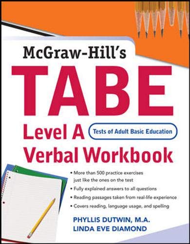 TABE Level A Verbal Workbook (9780071482622) by Dutwin, Phyllis; Diamond, Linda Eve