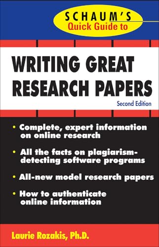 Beispielbild fr Schaum's Quick Guide to Writing Great Research Papers zum Verkauf von SecondSale