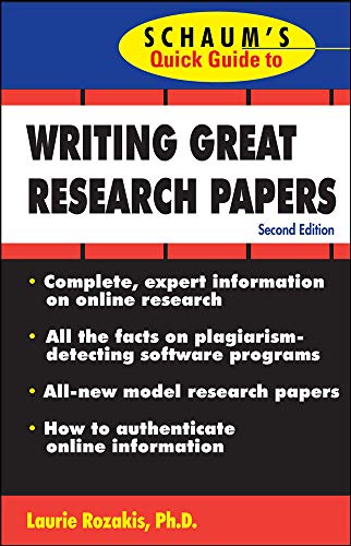 Imagen de archivo de Schaum's Quick Guide to Writing Great Research Papers a la venta por SecondSale