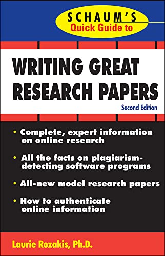 Stock image for Schaum's Quick Guide to Writing Great Research Papers for sale by SecondSale