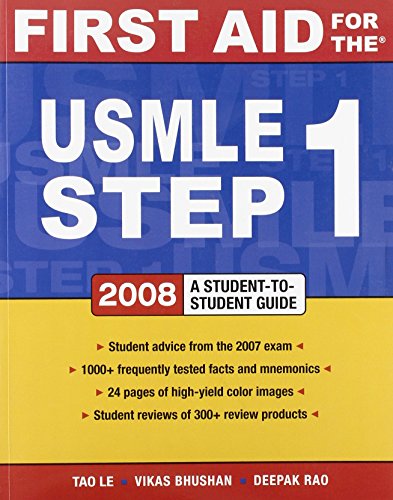 Beispielbild fr First Aid for the USMLE Step 1: A Student-To-Student Guide zum Verkauf von ThriftBooks-Dallas
