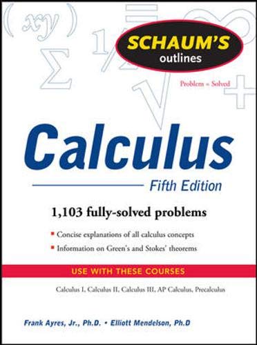 Beispielbild fr Schaums Outline of Calculus, 5th ed. (Schaums Outline Series) zum Verkauf von Goodwill Books