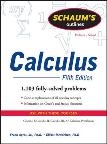 Stock image for Schaums Outline of Calculus, 5th ed. (Schaums Outline Series) for sale by Goodwill Books