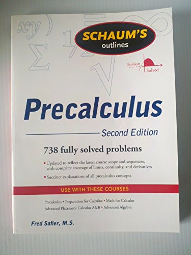 Beispielbild fr Schaum's Outline of PreCalculus, 2nd Ed. (Schaum's Outline Series) zum Verkauf von Wonder Book