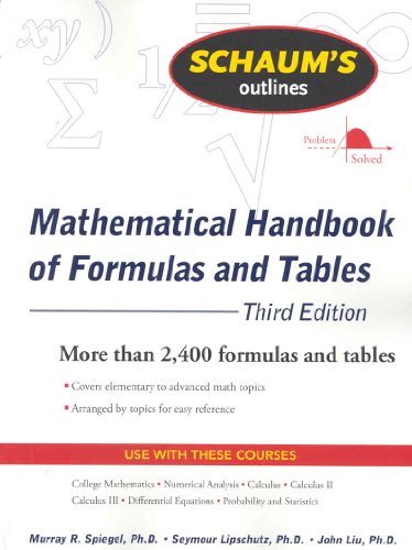 Beispielbild fr Schaum's Outline of Mathematical Handbook of Formulas and Tables, 3ed (Schaum's Outline Series) zum Verkauf von HPB-Red