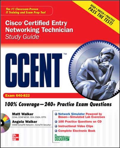 Stock image for CCENT Cisco Certified Entry Networking Technician Study Guide: (Exam 640-822) [With CDROM] for sale by ThriftBooks-Atlanta