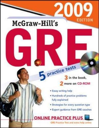 Imagen de archivo de McGraw-Hill's GRE with CD-ROM, 2009 Edition (Mcgraw-hill's Gre (Book & Cd-rom)) a la venta por HPB-Red