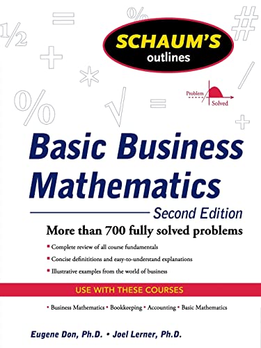 Imagen de archivo de Schaum's Outline of Basic Business Mathematics, 2ed (Schaum's Outlines) a la venta por Orion Tech