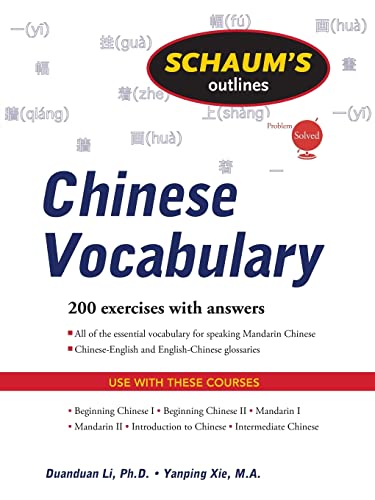 Imagen de archivo de Schaum's Outline of Chinese Vocabulary (Schaum's Outlines) a la venta por HPB-Red