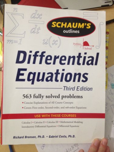 Stock image for Schaum's Outline of Differential Equations : 563 Fully Solved Problems for sale by Better World Books