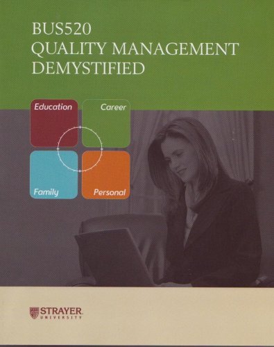 9780071621328: Quality Management Demystified (Bus520) (Strayer University)