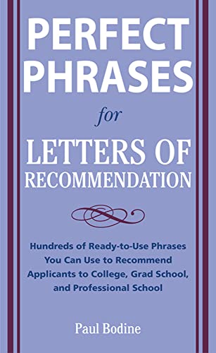 Beispielbild fr Perfect Phrases for Letters of Recommendation (Perfect Phrases Series) zum Verkauf von Off The Shelf