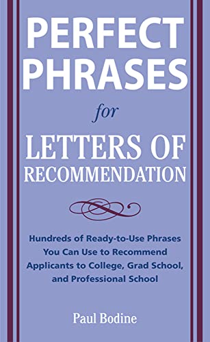 Stock image for Perfect Phrases for Letters of Recommendation (Perfect Phrases Series) for sale by Off The Shelf