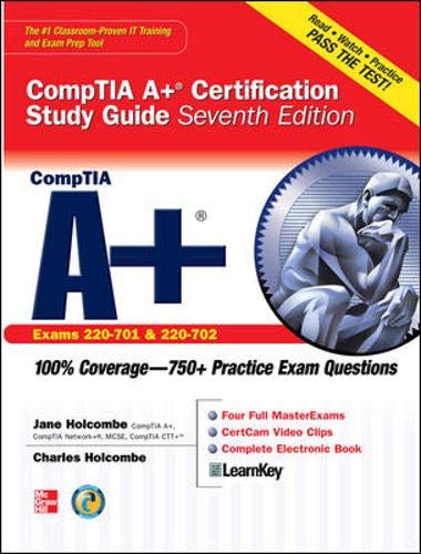 Imagen de archivo de CompTIA A+ Certification Study Guide, Seventh Edition (Exam 220-701 & 220-702) (Certification Press) a la venta por HPB-Red