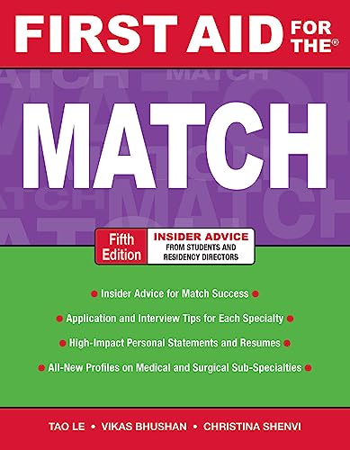 Beispielbild fr First Aid for the Match, Fifth Edition (First Aid Series) zum Verkauf von SecondSale