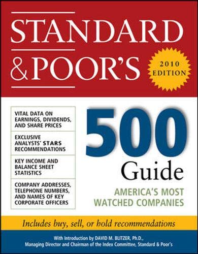 Imagen de archivo de Standard & Poor's 500 Guide, 2010 Edition a la venta por ZBK Books