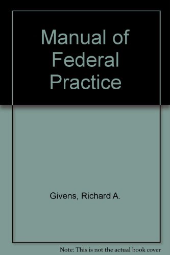 Stock image for Manual of Federal Practice for sale by HPB-Red