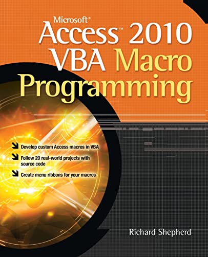 Stock image for Microsoft Access 2010 VBA Macro Programming for sale by Better World Books