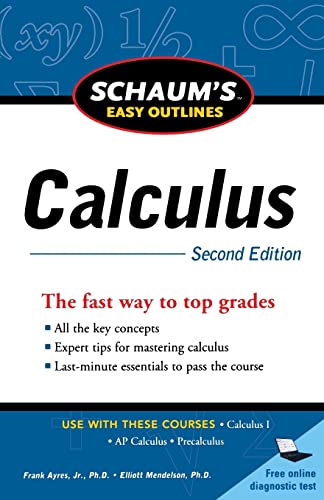 Beispielbild fr Schaum's Easy Outline of Calculus, Second Edition zum Verkauf von Better World Books