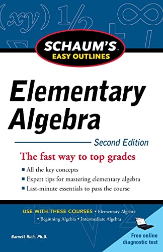 9780071745833: Schaum's Easy Outline of Elementary Algebra, Second Edition (Schaum's Easy Outlines)