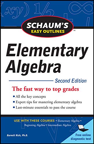 Stock image for Schaum's Easy Outline of Elementary Algebra, Second Edition (Schaum's Easy Outlines) for sale by SecondSale