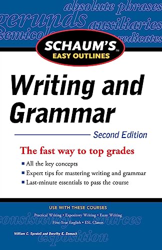 Beispielbild fr Schaum's Easy Outline of Writing and Grammar, Second Edition (Schaum's Easy Outlines) zum Verkauf von BooksRun
