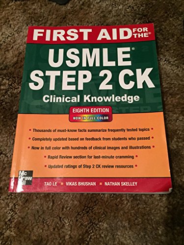 Stock image for First Aid for the USMLE Step 2 CK, Eighth Edition (First Aid USMLE) for sale by BookHolders