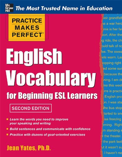 Beispielbild fr Practice Makes Perfect English Vocabulary for Beginning ESL Learners (Practice Makes Perfect Series) zum Verkauf von Read&Dream