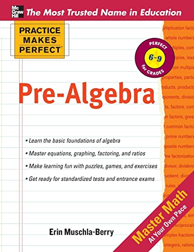 Beispielbild fr Practice Makes Perfect Pre-Algebra zum Verkauf von Books From California