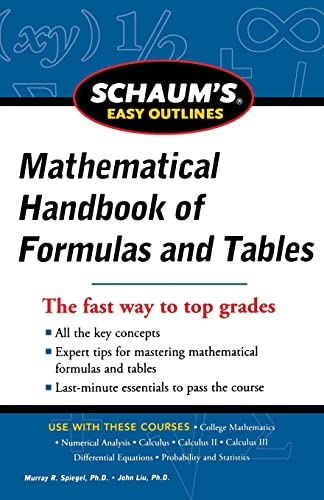 Imagen de archivo de Mathematical Handbook of Formulas and Tables a la venta por Blackwell's