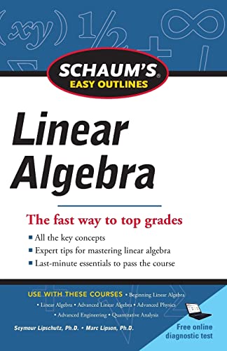 Imagen de archivo de Schaums Easy Outline of Linear Algebra Revised (Schaums Easy Outlines) a la venta por Goodwill