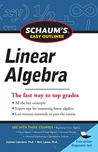 Stock image for Schaums Easy Outline of Linear Algebra Revised (Schaums Easy Outlines) for sale by Goodwill