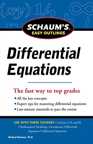 Beispielbild fr Schaum's Easy Outline of Differential Equations, Revised Edition zum Verkauf von Better World Books: West