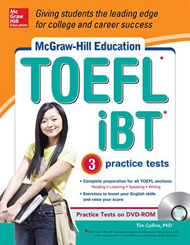 Imagen de archivo de McGraw-Hill Education TOEFL IBT with 3 Practice Tests and DVD-ROM a la venta por Better World Books
